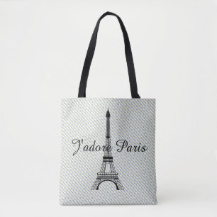 Eiffel tower J'adore Paris Tote Bag