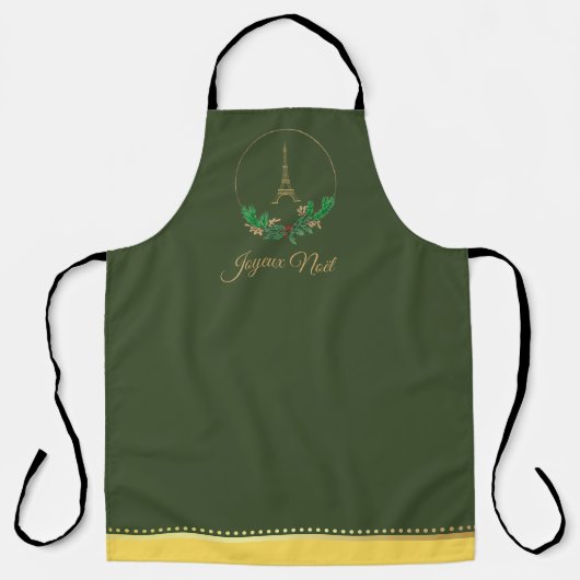 Eiffel Tower Joyeux Noel Apron Schort (Voorkant)