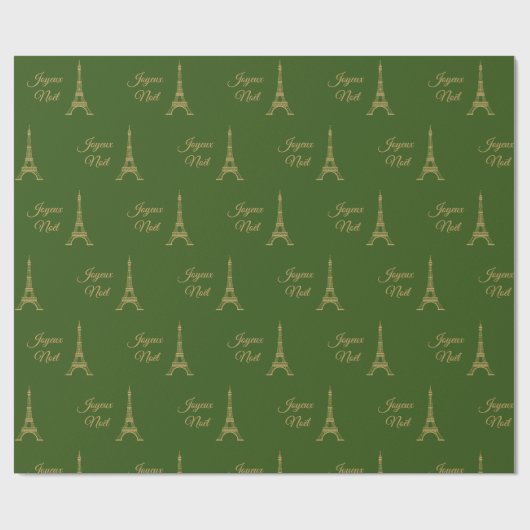 Eiffel Tower Joyeux Noel Cadeaupapier (Vlak)