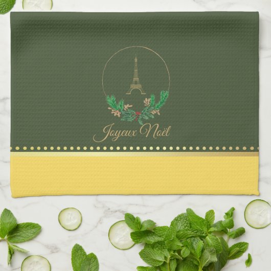 Eiffel Tower Joyeux Noel Kitchen Towel Theedoek (Gevouwen)