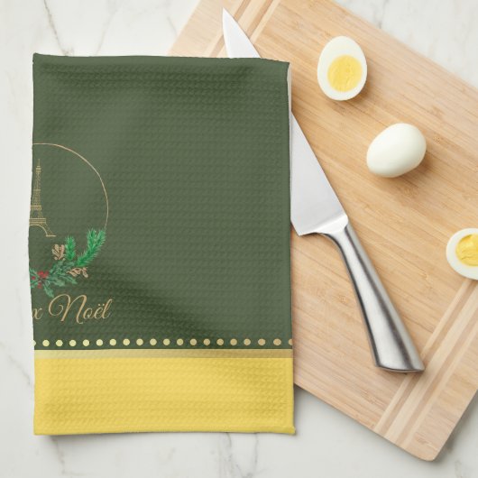 Eiffel Tower Joyeux Noel Kitchen Towel Theedoek (Quarter Fold)