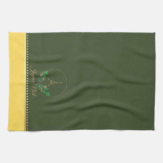 Eiffel Tower Joyeux Noel Kitchen Towel Theedoek (Horizontaal)