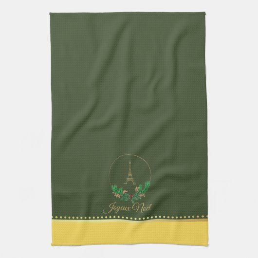 Eiffel Tower Joyeux Noel Kitchen Towel Theedoek (Verticaal)