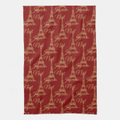 Eiffel Tower Joyeux Noel Kitchen Towel Theedoek (Verticaal)