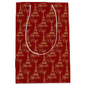 Eiffel Tower Joyeux Noel Medium Gift Bag Medium Cadeauzakje (Voorkant)
