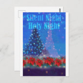 Eiffel Tower Kerstmis Pine Poinsettia Briefkaart (Voorkant / Achterkant)