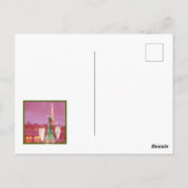 Eiffel Tower Kerstmis Pine Poinsettia Briefkaart (Achterkant)