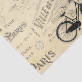 Eiffel Tower Key Bicycle, Frans script Tissuepapier (Detail)