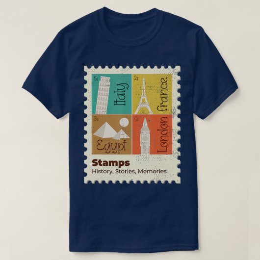 Eiffel Tower Leaning Tower of Pisa Pyramid Clock T T-shirt (Design voorkant)