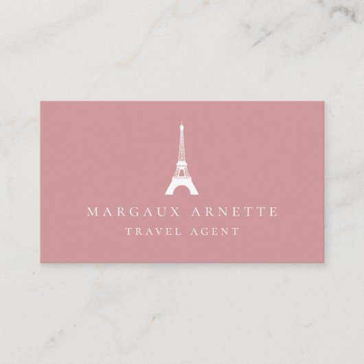 Eiffel Tower Logo Blush Visitekaartje (Voorkant)