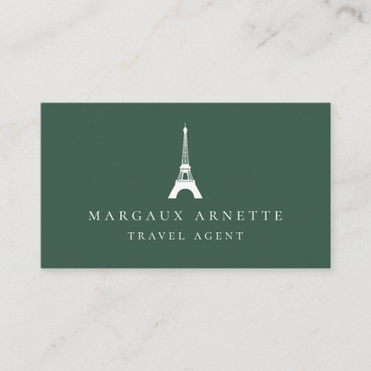 Eiffel Tower Logo Green Visitekaartje (Voorkant)
