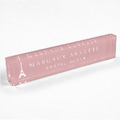 Eiffel Tower Logo Roze Naambordje