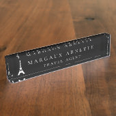 Eiffel Tower Logo zwart Naambordje (Zijkant)