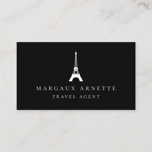 Eiffel Tower Logo zwart Visitekaartje (Voorkant)