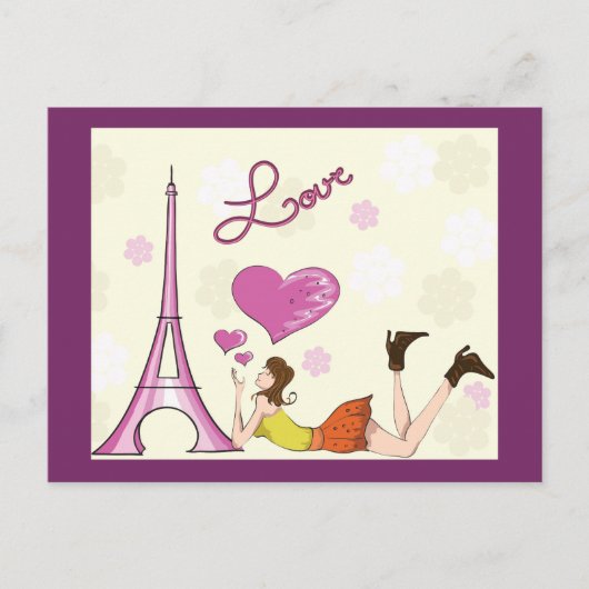 EIFFEL TOWER LOVE BRIEFKAART (Voorkant)