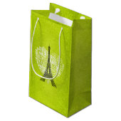 Eiffel Tower Love Paris | Groene glitter Klein Cadeauzakje (Achterkant Gekanteld)