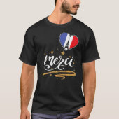 Eiffel Tower Merci French Souvenir Paris Frankrijk T-shirt (Voorkant)