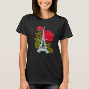 Eiffel Tower met Roos Love Paris Rozen French Lov T-shirt