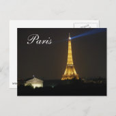 Eiffel Tower nacht Briefkaart (Voorkant / Achterkant)