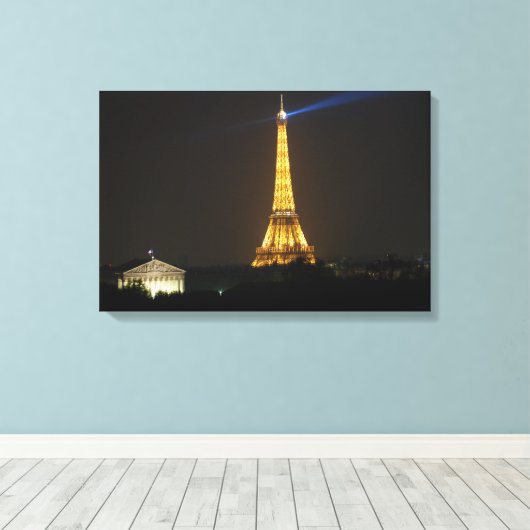 Eiffel Tower nacht Canvas Afdruk (Insitu (Houten vloer))