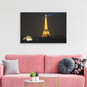 Eiffel Tower nacht Canvas Afdruk (Insitu (Woonkamer))