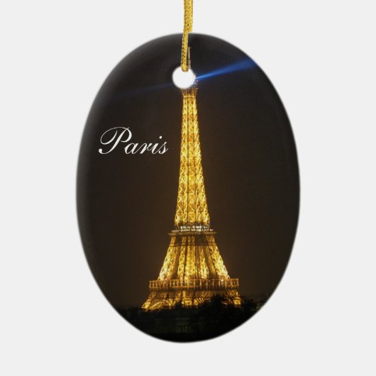 Eiffel Tower nacht Keramisch Ornament (Voorkant)