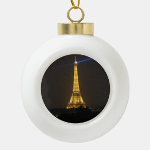 Eiffel Tower nacht Keramische Bal Ornament