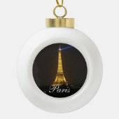 Eiffel Tower nacht Keramische Bal Ornament (Voorkant)