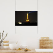 Eiffel Tower nacht Poster (Keuken)