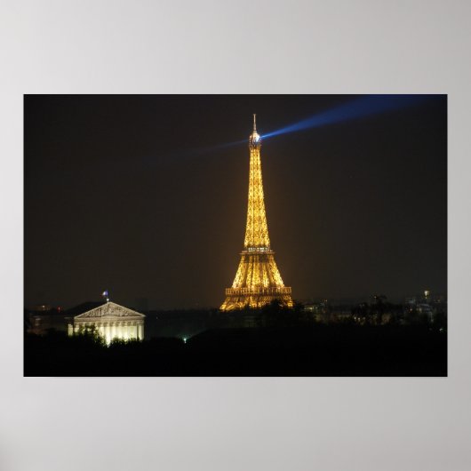Eiffel Tower nacht Poster (Voorkant)