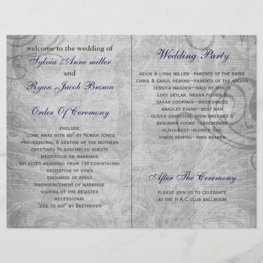 Eiffel tower navy Silver gevouwen Weddenschap (Achterkant)