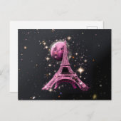Eiffel Tower Night Moon           Briefkaart (Voorkant / Achterkant)
