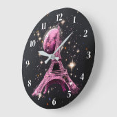 Eiffel Tower Night Moon Grote Klok (Hoek)