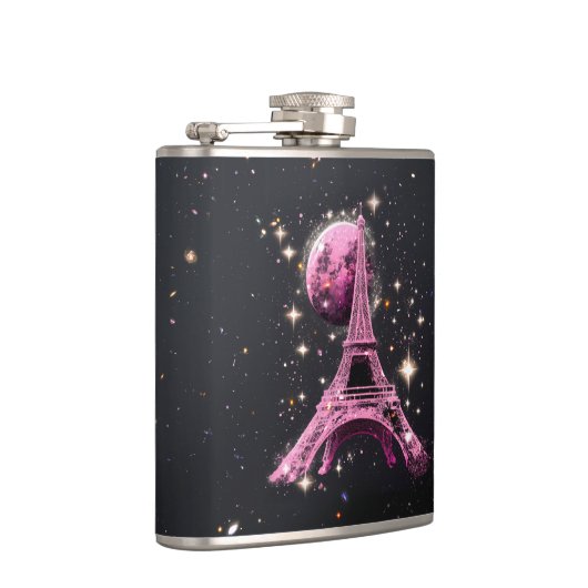 Eiffel Tower Night Moon Heupfles (Rechts)