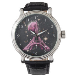 Eiffel Tower Night Moon           Horloge