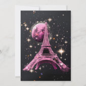 Eiffel Tower Night Moon           Kaart (Achterkant)