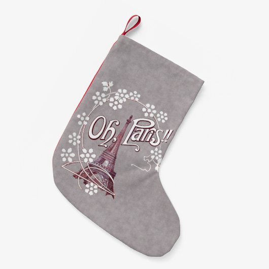 Eiffel Tower Oh Paris France Daisy Kleine Kerstsok (Voorkant (Hangend))