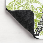 Eiffel Tower on Green Design Mousepad Muismat (Hoek)