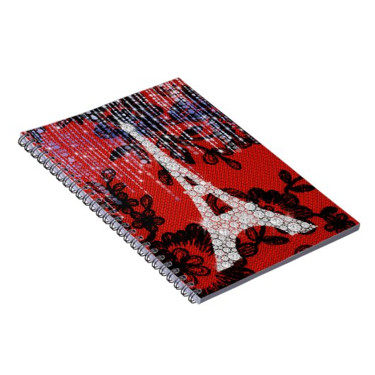 Eiffel Tower on Lace Notitieboek (Rechterzijde)