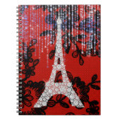 Eiffel Tower on Lace Notitieboek (Voorkant)