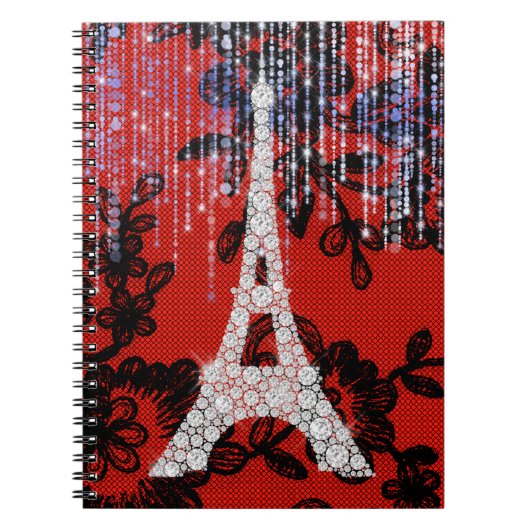 Eiffel Tower on Lace Notitieboek (Voorkant)