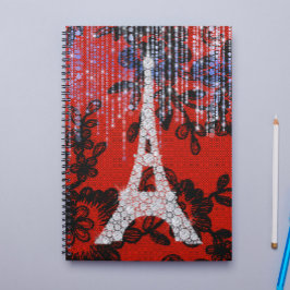 Eiffel Tower on Lace Notitieboek