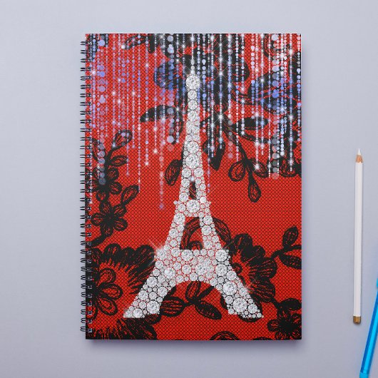 Eiffel Tower on Lace Notitieboek