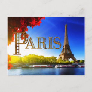 Eiffel Tower on the Seine TEXT Paris Briefkaart