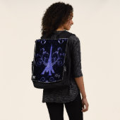 Eiffel Tower Paars Floral Swirls Backpack (Gedragen)