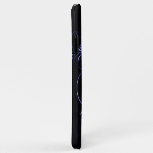 Eiffel Tower Paarse Floral Swirls Case-Mate iPhone Case (Achterkant/rechts)