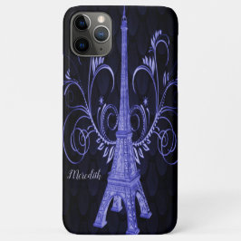 Eiffel Tower Paarse Floral Swirls Case-Mate iPhone Case