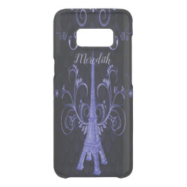 Eiffel Tower Paarse Floral Swirls Get Uncommon Samsung Galaxy S8 Hoesje