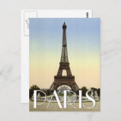 Eiffel Tower, Parijs, Aangepaste tekst Frankrijk Briefkaart (Voorkant / Achterkant)