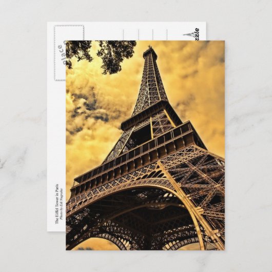 Eiffel Tower, Parijs Briefkaart (Voorkant / Achterkant)
